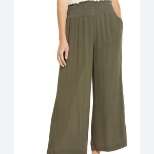 1. 1 State Gauze Pull on Wide Leg Palazzo Pants Troop Crinkle Rayon X-Large XL